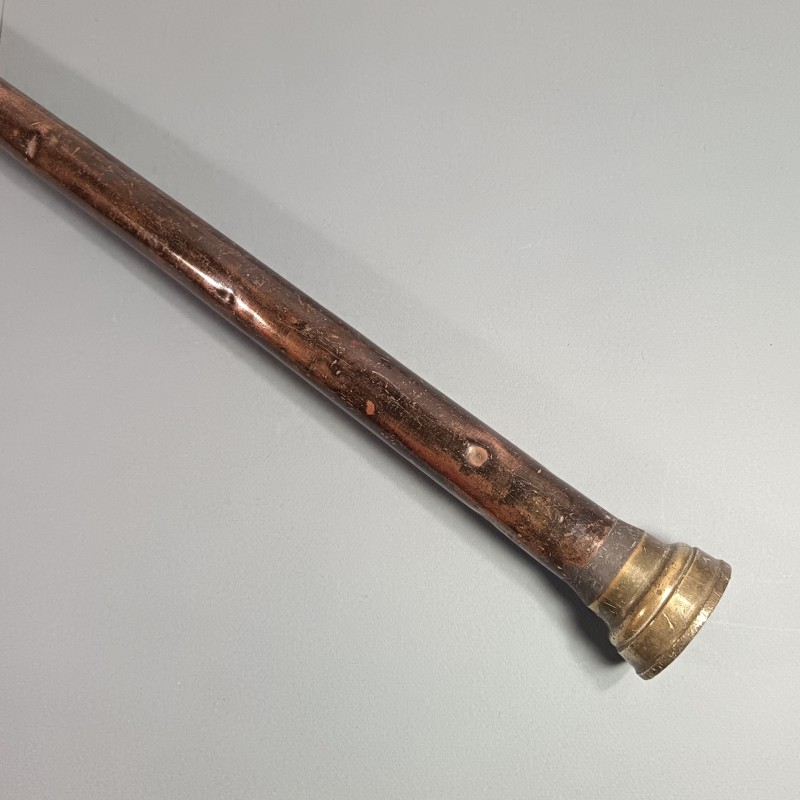 LANCE EN CUIVRE ET LAITON DES SAPEURS POMPIERS MODELE A VISSE XIX ème SIECLE LONGUEUR 86 cm